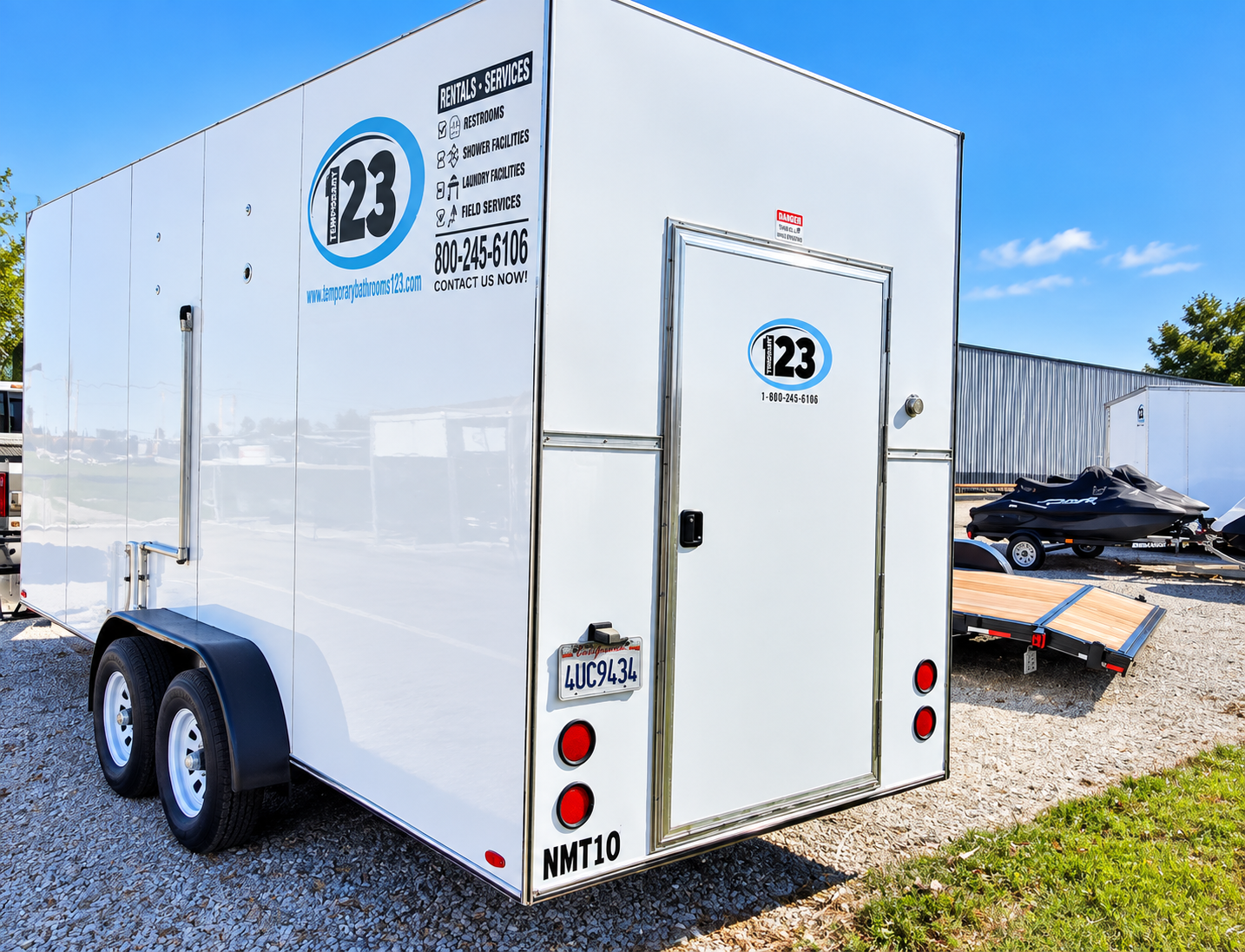Exterior of a portable refrigerated trailer