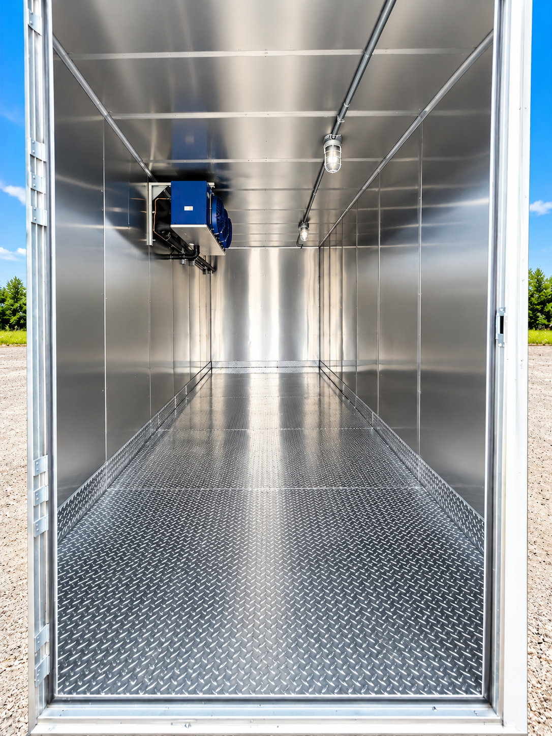 Cold storage interior from the supplied refrigerated container photo set