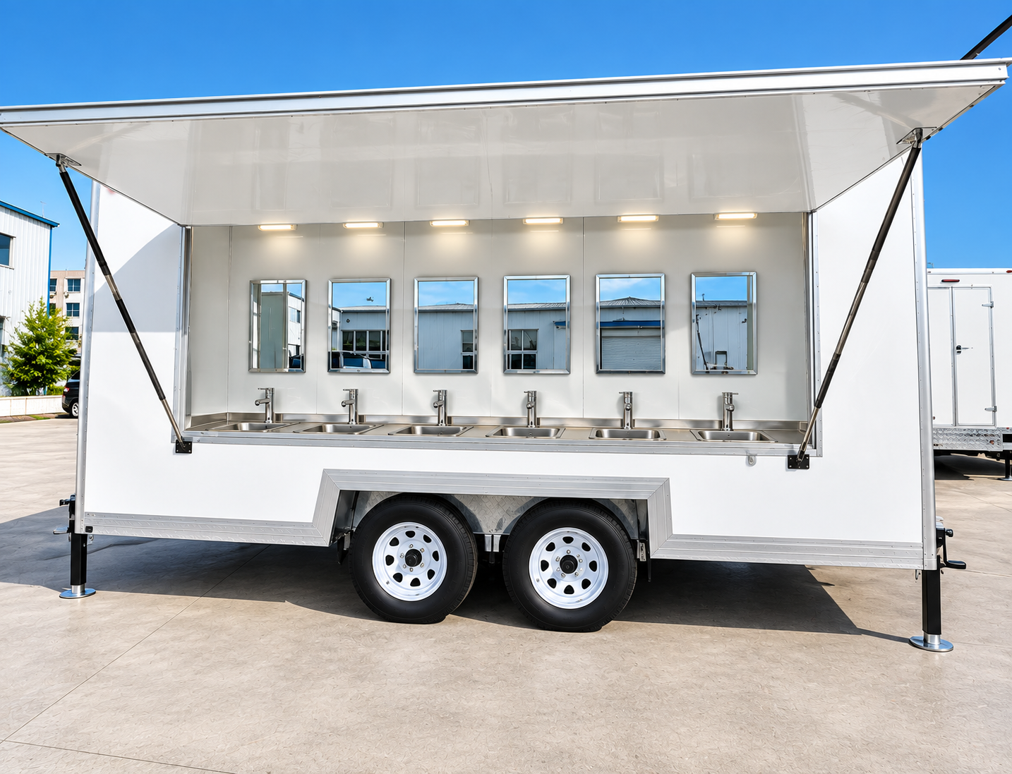 Mobile handwashing station trailer