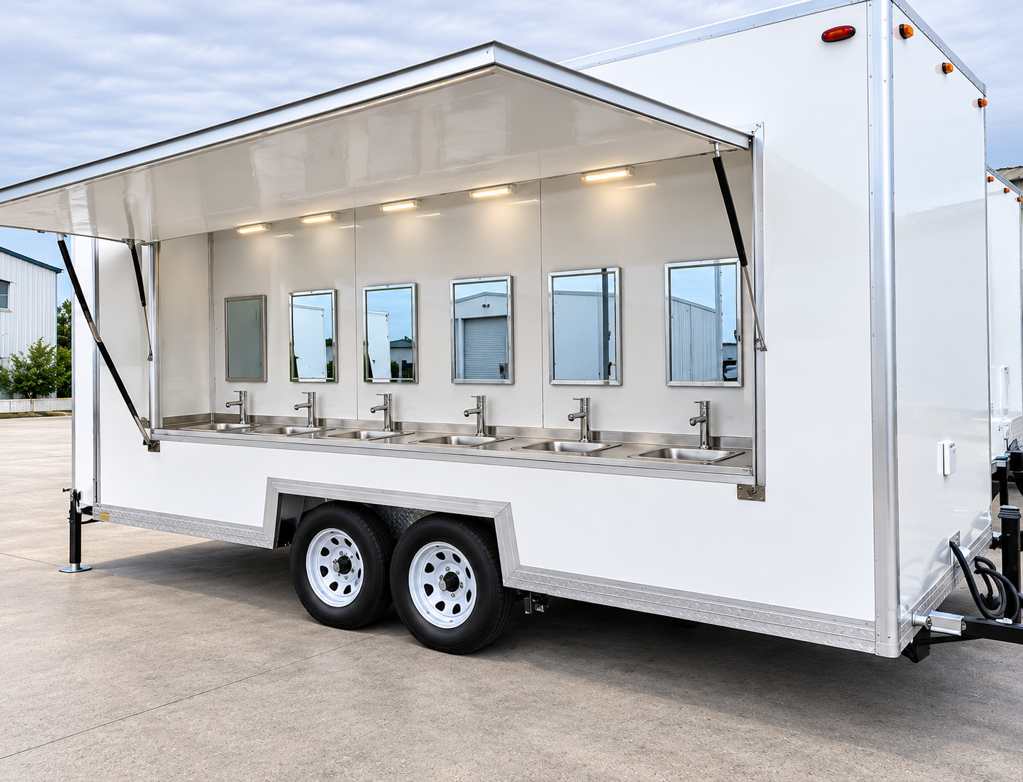 Portable handwashing sink trailer